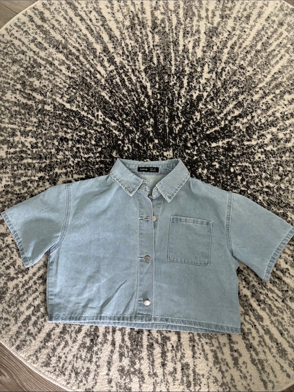 Light Blue Cropped Denim Jacket